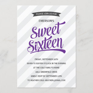 Invitation Soirée Sweet sixteen sportif