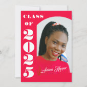 Invitation Soirée tendance chic blanc Script rose (Devant)