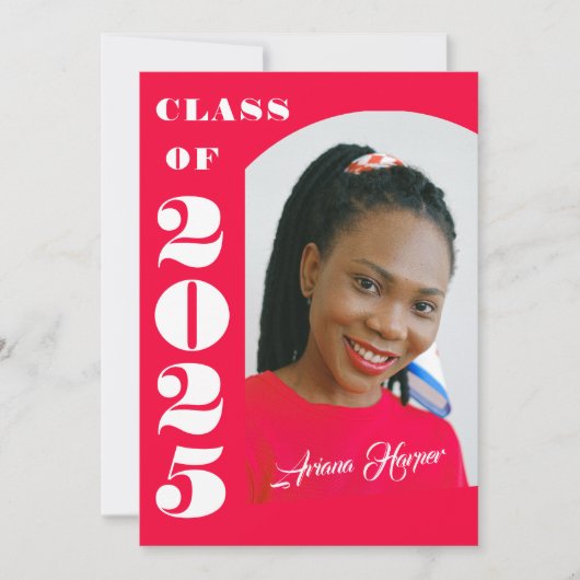 Invitation Soirée tendance chic blanc Script rose (Devant)