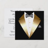 Invitation Soirée Tenue de Soirée Noire (Devant / Derrière)