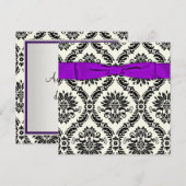 Invitation Soirée Tenue de Soirée Noire et Violette Soirée en (Devant / Derrière)