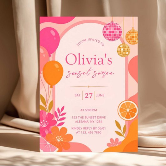 Invitation Soirée Tequila Sunrise Coucher de Solei