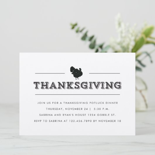 Invitation Soirée Thankesgiving Simple (Debout devant)