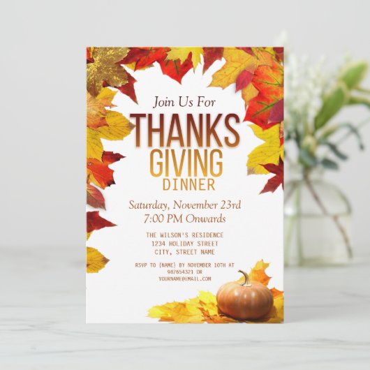 Invitation Soirée Thanksgiving (Debout devant)