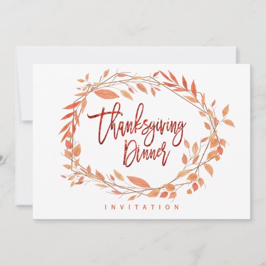 Invitation Soirée Thanksgiving Autumn Leeds Geometry (Devant)