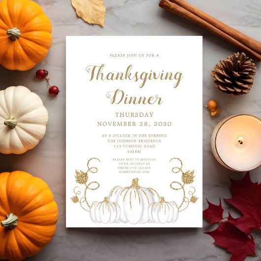 Invitation Soirée Thanksgiving Citrouille