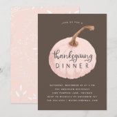 Invitation Soirée Thanksgiving Citrouille rose (Devant / Derrière)
