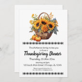 Invitation Soirée Thanksgiving Élégante (Devant / Derrière)