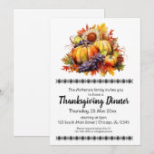 Invitation Soirée Thanksgiving Élégante (Devant / Derrière)