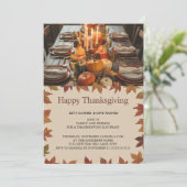 Invitation Soirée Thanksgiving Élégante (Debout devant)