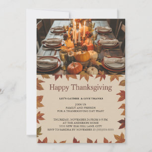 Invitation Soirée Thanksgiving Élégante