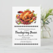 Invitation Soirée Thanksgiving Élégante (Debout devant)