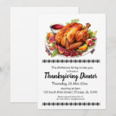 Invitation Soirée Thanksgiving Élégante (Devant / Derrière)