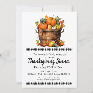 Invitation Soirée Thanksgiving Élégante