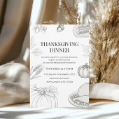 Invitation Soirée Thanksgiving Élégante