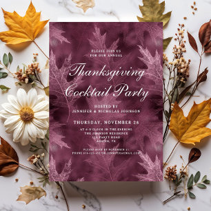 Invitation Soirée Thanksgiving Feuille moderne