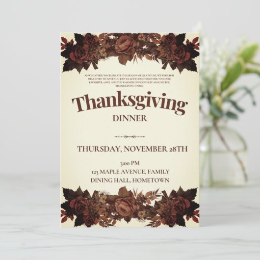 Invitation Soirée Thanksgiving - Vous êtes invité (Debout devant)