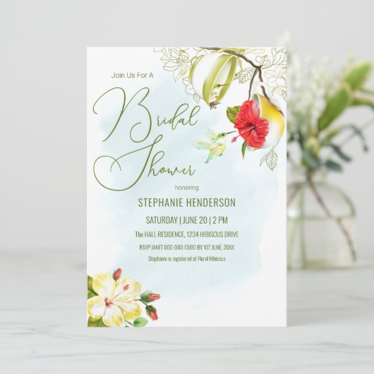 Invitation Soirée Thé aux colibris (Debout devant)