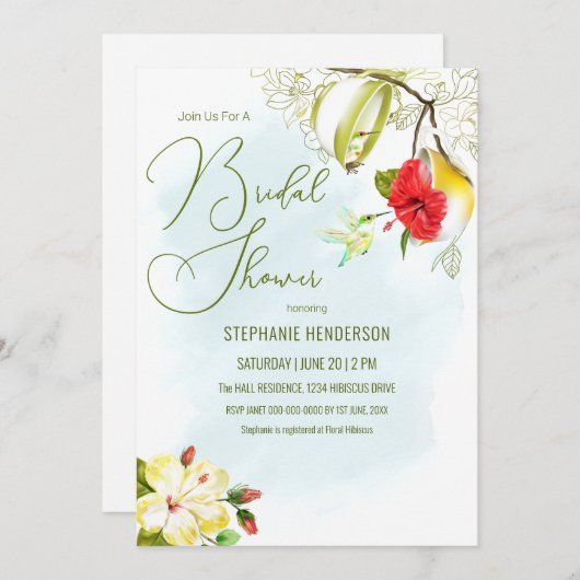 Invitation Soirée Thé aux colibris (Devant / Derrière)