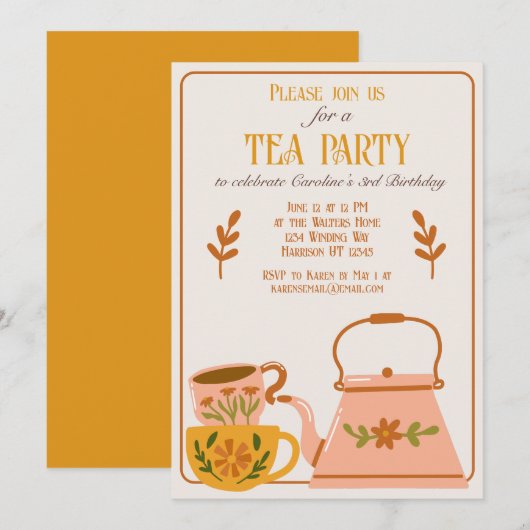 Invitation Soirée Thé de fin d'année (Devant / Derrière)