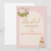 Invitation soirée thé nuptiale personnalisée (Devant / Derrière)