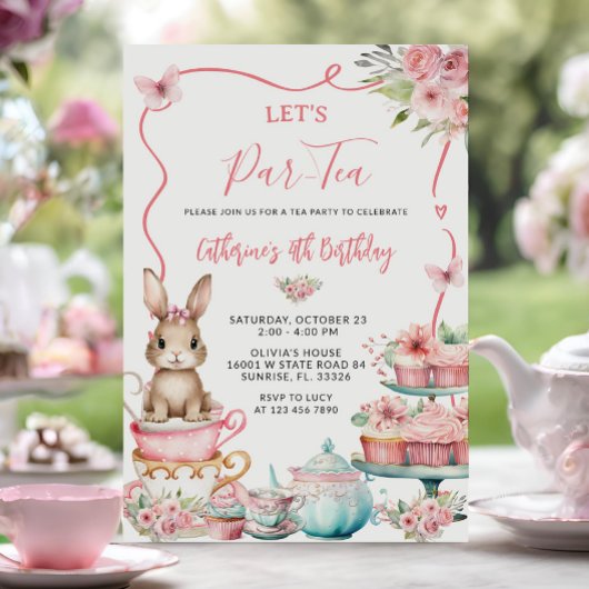 Invitation Soirée Thé Petit Lapin Petit Lapin Anniversaire