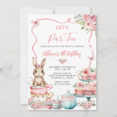 Invitation Soirée Thé Petit Lapin Petit Lapin Anniversaire (Devant)