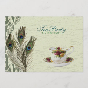 Invitation soirée thé vert vintage
