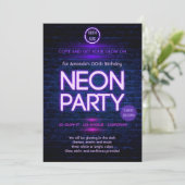 Invitation Soirée Thème Néon Luminescent dans le Noir (Debout devant)