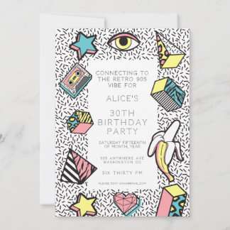 Invitation Soirée Thème Rétro des Années 90