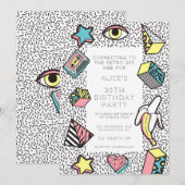 Invitation Soirée Thème Rétro des Années 90 (Devant / Derrière)