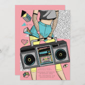 Invitation Soirée Thème Rétro des Années 90 (Devant / Derrière)