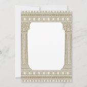 Invitation Soirée Toga avec thème de colonnes romaines brunes (Dos)