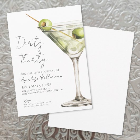 Invitation Soirée Trente 30e fête d'anniversaire