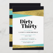 Invitation Soirée Trente 30e fête d'anniversaire (Devant / Derrière)