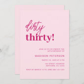 Invitation Soirée Trente moderne Blush rose fête d'anniversai (Devant / Derrière)