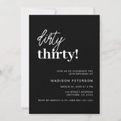 Invitation Soirée Trente Simple Noir & Blanc Anniversaire (Devant)