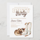 Invitation Soirée Trente Western Cowgirl 30e fête d'anniversa (Devant)