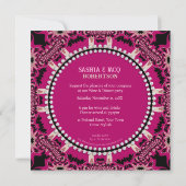Invitation Soirée Tribale Moderne Rose Noir (Dos)