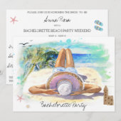 Invitation *~* Soirée Tropicale Exotique de Fille QR sur la P (Devant / Derrière)