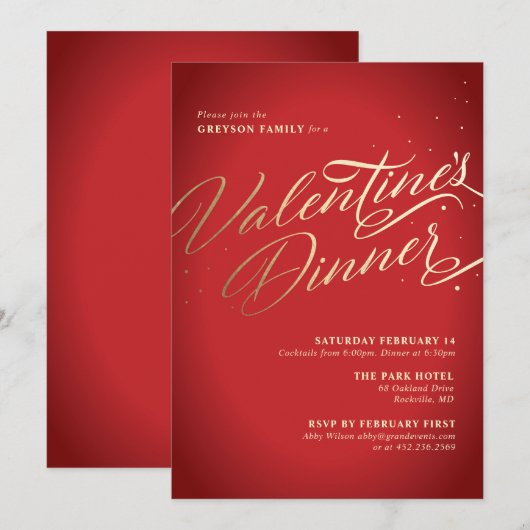 Invitation Soirée Valentines (Devant / Derrière)
