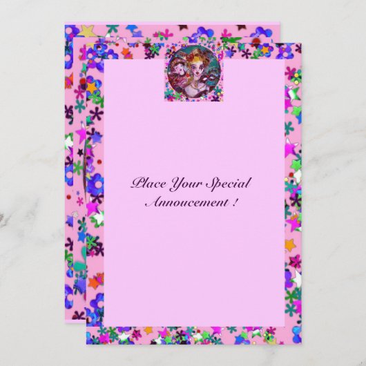 INVITATION SOIRÉE VÉNITIENNE DE LA SAINT-VALENTIN AVEC MASQUE (Devant / Derrière)