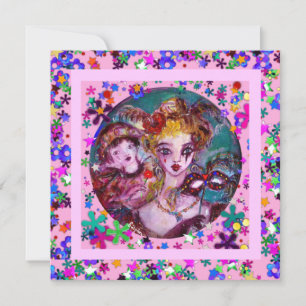 INVITATION SOIRÉE VÉNITIENNE DE LA SAINT-VALENTIN AVEC MASQUE