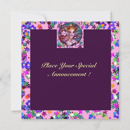 INVITATION SOIRÉE VÉNITIENNE DE LA SAINT-VALENTIN EN MASQUE (Devant)