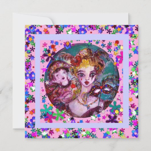 INVITATION SOIRÉE VÉNITIENNE DE MASQUES DE LA SAINT-VALENTIN (Devant)