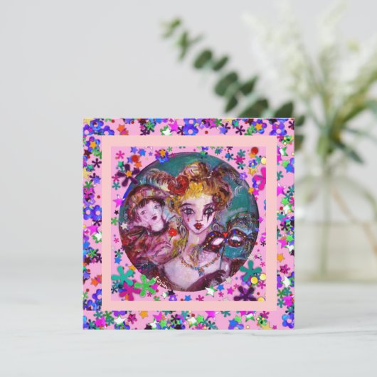 INVITATION SOIRÉE VÉNITIENNE DE MASQUES POUR LA SAINT-VALENTI (Debout devant)