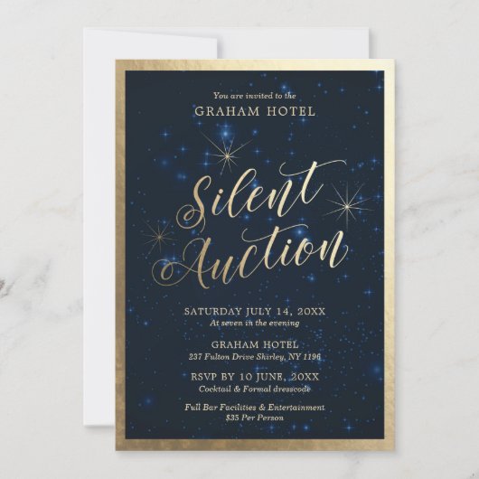 Invitation Soirée Vente aux Enchères Silencieuse (Devant)