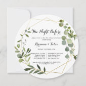 Invitation Soirée vert d'or géométrique avant le dîner de rép (Devant)