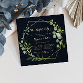 Invitation Soirée vert d'or géométrique avant le dîner de rép