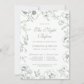 Invitation Soirée verte Sage Élégante Avant Le Dîner De Répét (Devant)